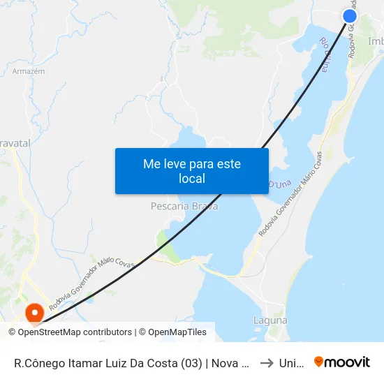 R.Cônego Itamar Luiz Da Costa (03) | Nova Brasília to Unisul map