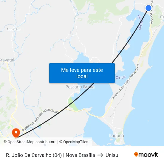 R. João De Carvalho (04) | Nova Brasília to Unisul map