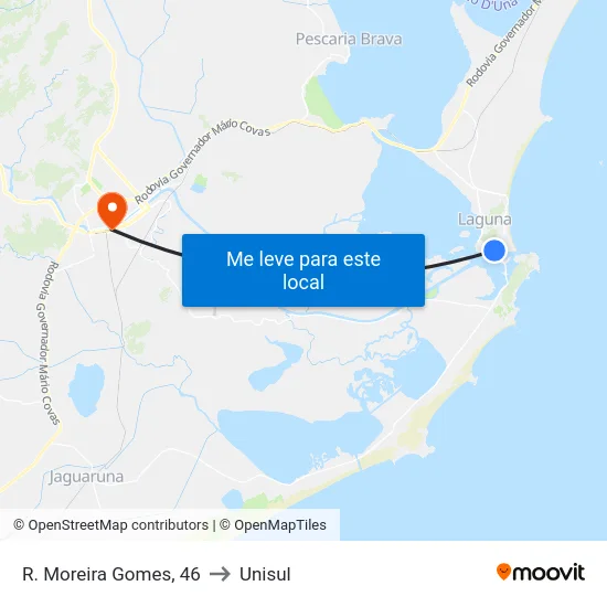 R. Moreira Gomes, 46 to Unisul map