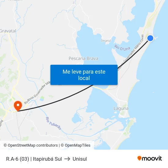 R.A-6 (03) | Itapirubá Sul to Unisul map