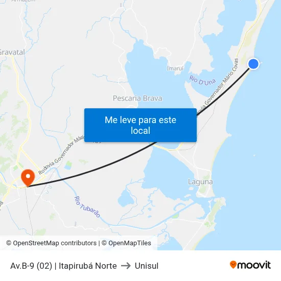 Av.B-9 (02) | Itapirubá Norte to Unisul map