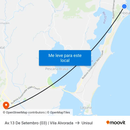 Av.13 De Setembro (03) | Vila Alvorada to Unisul map