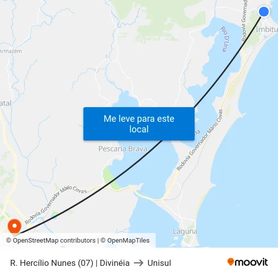 R. Hercílio Nunes (07) | Divinéia to Unisul map