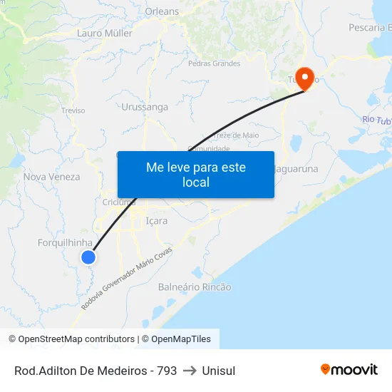 Rod.Adilton De Medeiros - 793 to Unisul map