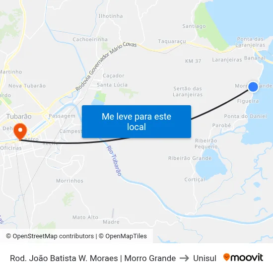Rod. João Batista W. Moraes | Morro Grande to Unisul map