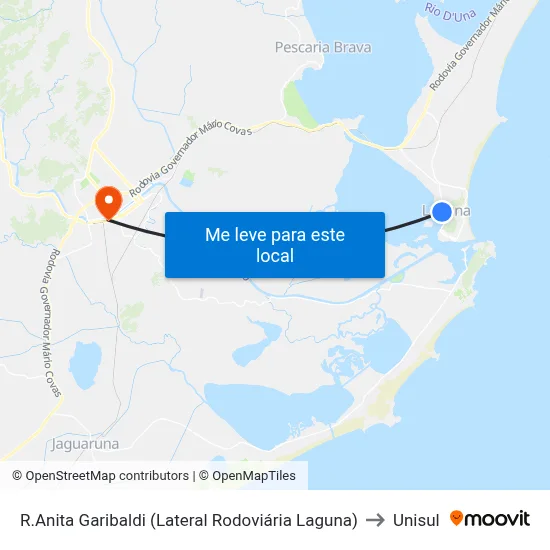 R.Anita Garibaldi (Lateral Rodoviária Laguna) to Unisul map