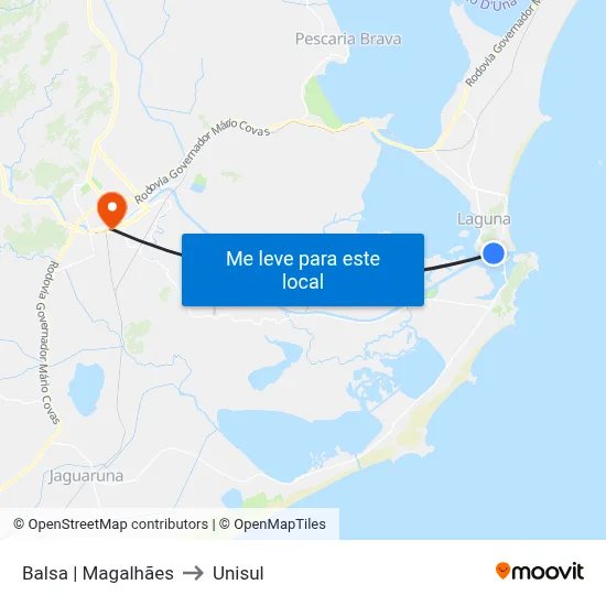 Balsa | Magalhães to Unisul map
