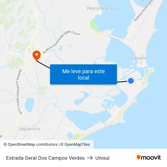 Estrada Geral Dos Campos Verdes to Unisul map