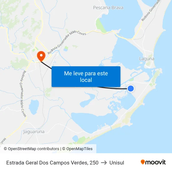 Estrada Geral Dos Campos Verdes, 250 to Unisul map
