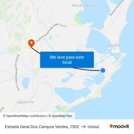 Estrada Geral Dos Campos Verdes, 1502 to Unisul map