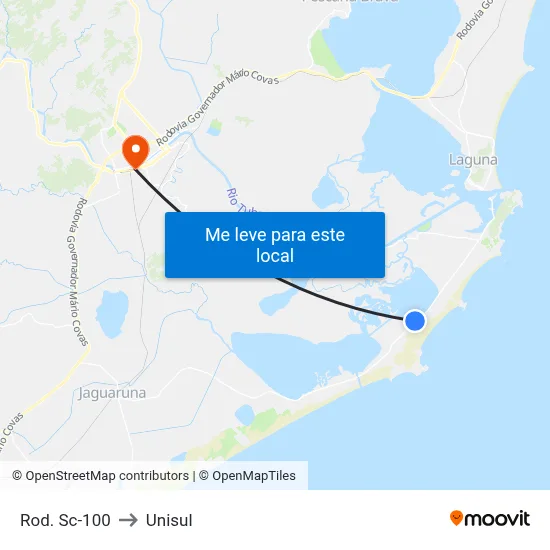 Rod. Sc-100 to Unisul map