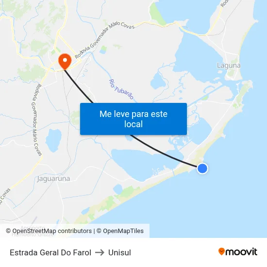 Estrada Geral Do Farol to Unisul map