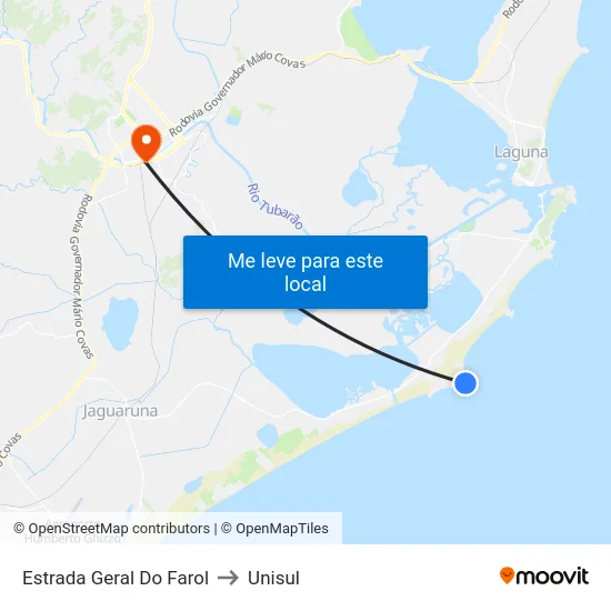 Estrada Geral Do Farol to Unisul map