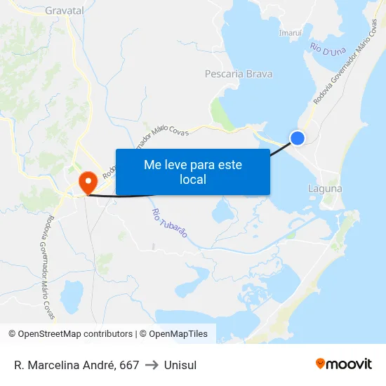 R. Marcelina André, 667 to Unisul map