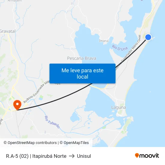 R.A-5 (02) | Itapirubá Norte to Unisul map
