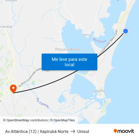 Av.Atlântica (12) | Itapirubá Norte to Unisul map