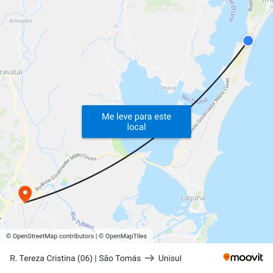 R. Tereza Cristina (06) | São Tomás to Unisul map