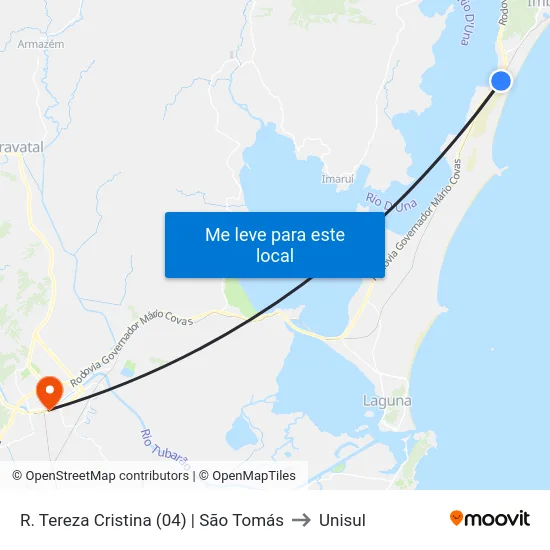 R. Tereza Cristina (04) | São Tomás to Unisul map
