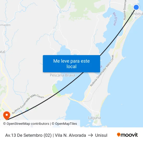 Av.13 De Setembro (02) | Vila N. Alvorada to Unisul map