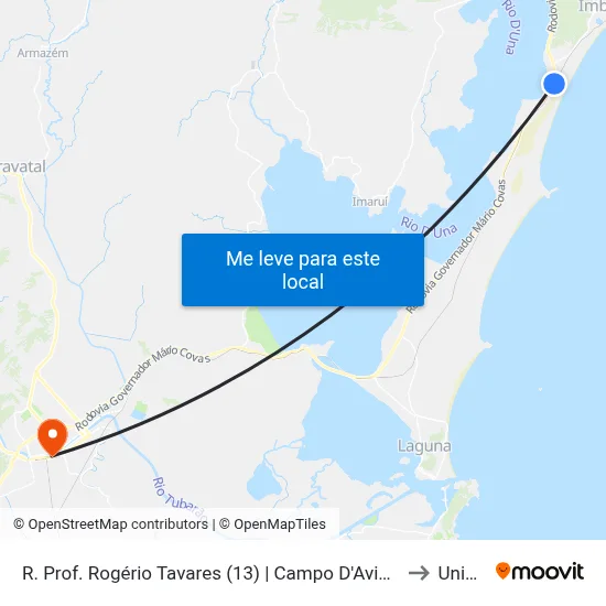 R. Prof. Rogério Tavares (13) | Campo D'Aviação to Unisul map