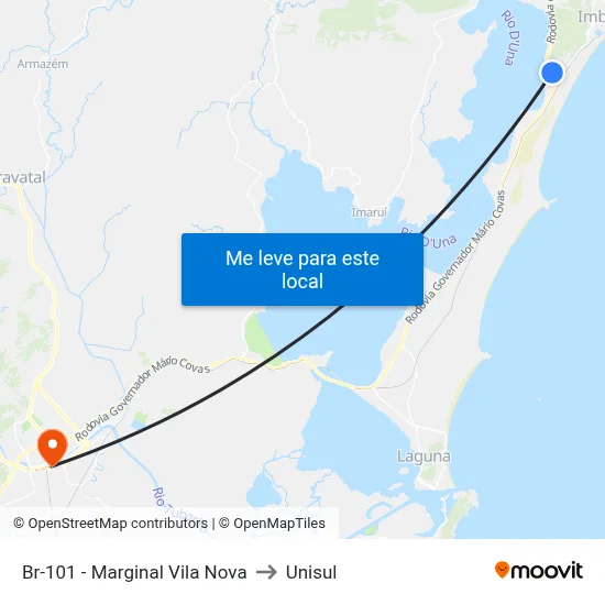 Br-101 - Marginal Vila Nova to Unisul map