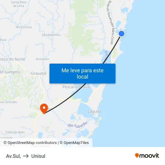 Av.Sul, to Unisul map