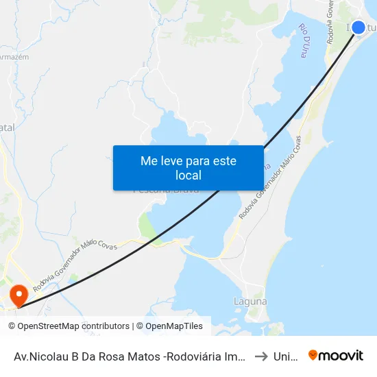 Av.Nicolau B Da Rosa Matos -Rodoviária Imbituba to Unisul map