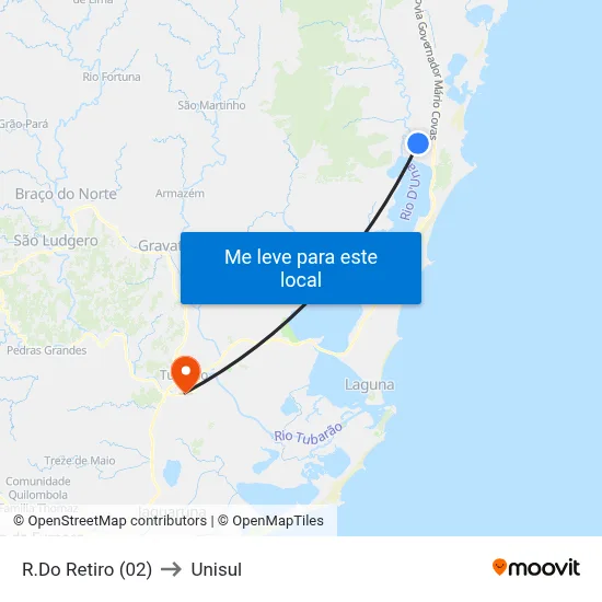 R.Do Retiro (02) to Unisul map