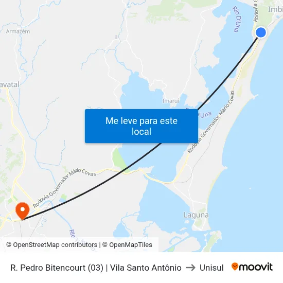 R. Pedro Bitencourt (03) | Vila Santo Antônio to Unisul map