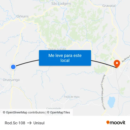 Rod.Sc-108 to Unisul map