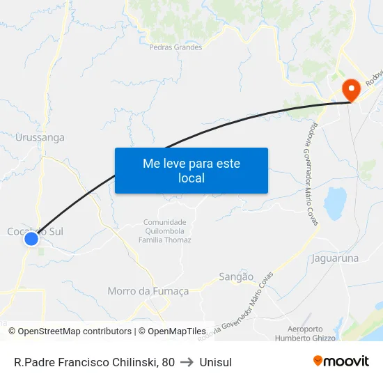 R.Padre Francisco Chilinski, 80 to Unisul map