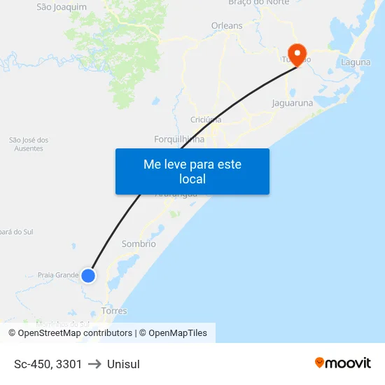 Sc-450, 3301 to Unisul map