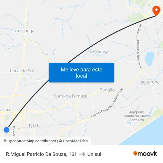 R.Miguel Patricio De Souza, 161 to Unisul map