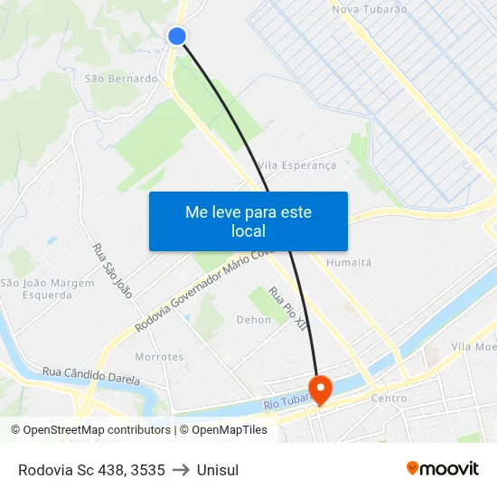 Rodovia Sc 438, 3535 to Unisul map