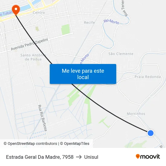Estrada Geral Da Madre, 7958 to Unisul map
