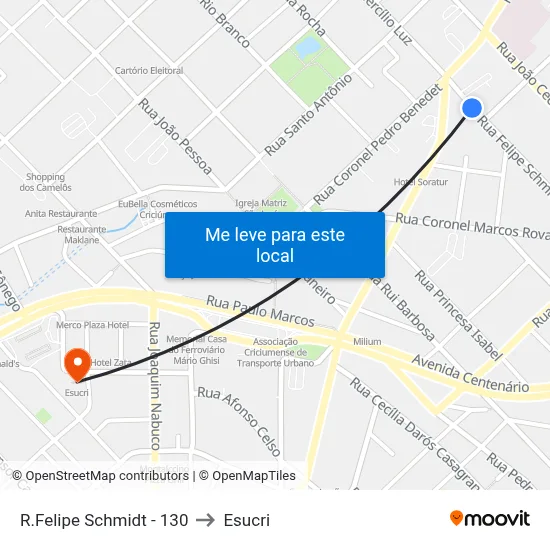R.Felipe Schmidt - 130 to Esucri map