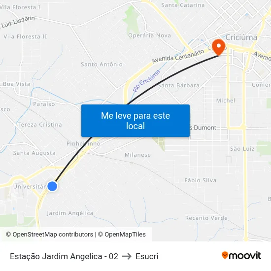 Estação Jardim Angelica - 02 to Esucri map