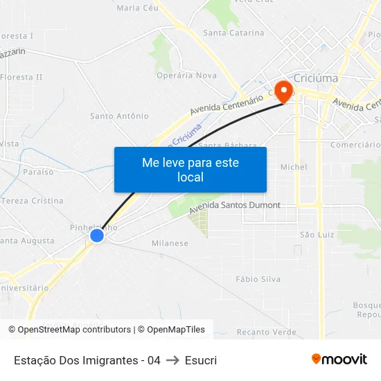 Estação Dos Imigrantes - 04 to Esucri map