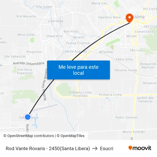 Rod.Vante Rovaris - 2450(Santa Libera) to Esucri map