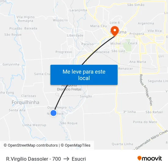 R.Virgílio Dassoler - 700 to Esucri map