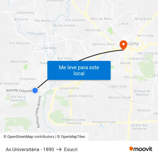 Av.Universitária - 1890 to Esucri map