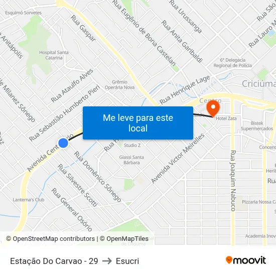 Estação Do Carvao - 29 to Esucri map