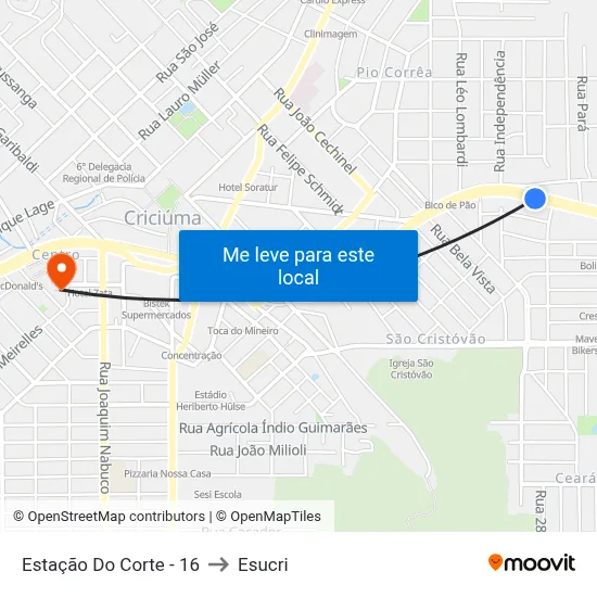 Estação Do Corte - 16 to Esucri map