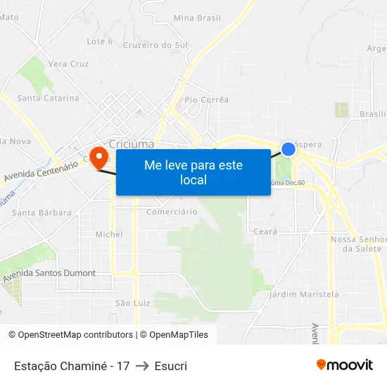 Estação Chaminé - 17 to Esucri map