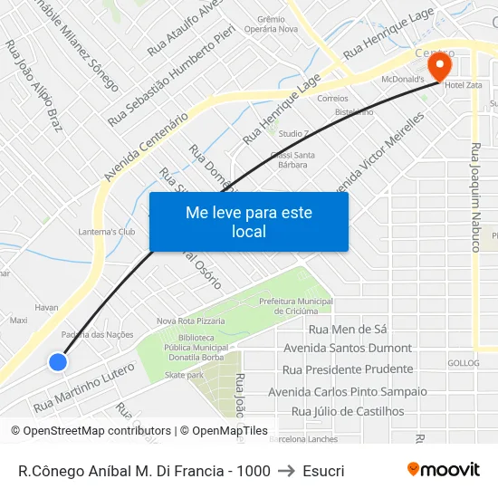 R.Cônego Aníbal M. Di Francia - 1000 to Esucri map