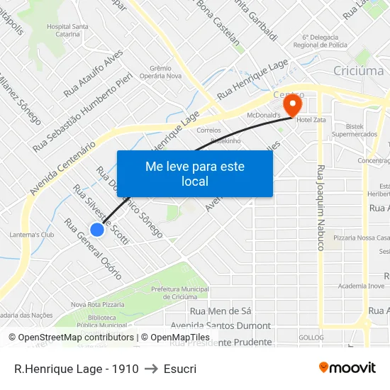 R.Henrique Lage - 1910 to Esucri map