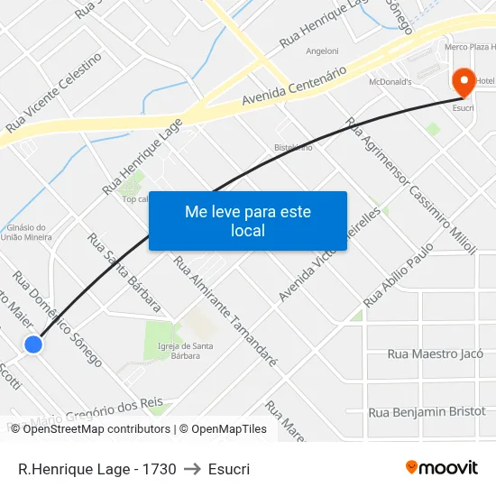 R.Henrique Lage - 1730 to Esucri map