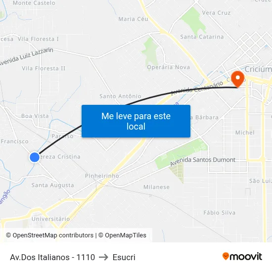 Av.Dos Italianos - 1110 to Esucri map