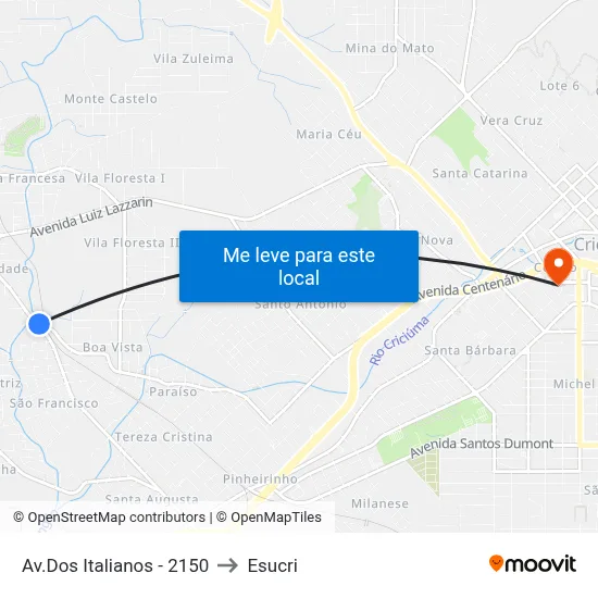 Av.Dos Italianos - 2150 to Esucri map