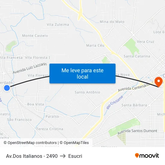 Av.Dos Italianos - 2490 to Esucri map